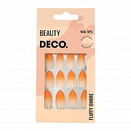 Набор накладных ногтей `DECO.` FLUFFY OMBRE orange (24 шт + клеевые стикеры 24 шт)