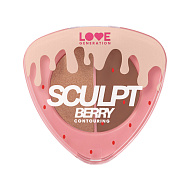 Палетка для контуринга лица `LOVE GENERATION` SCULPTBERRY тон 02 Chocolate cupcake