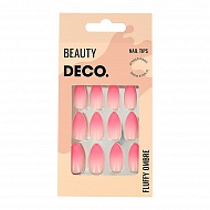 Набор накладных ногтей с клеевыми стикерами `DECO.` FLUFFY OMBRE pinky (24 шт + клеевые стикеры 24 шт)