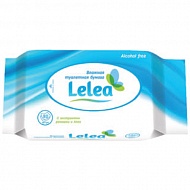 Бумага туалетная `LELEA` влажная с экстрактом ромашки и алоэ 80 шт