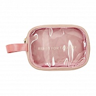 Косметичка `LADY PINK` прямоугольная вельветовая, розовая