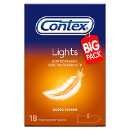 Презервативы `CONTEX` Lights (особо тонкие) 18 шт