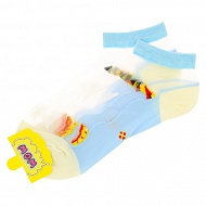 Подследники женские `SOCKS` капрон Ornaments голубые р-р единый