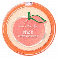 Румяна и хайлайтер для лица `LOVELY` PEACH BLUSHER & HIGHLIGHTER