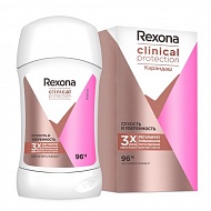 Део-стик жен. `REXONA` CLINICAL PROTECTION Сухость и уверенность 96 ч 40 мл