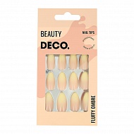Набор накладных ногтей с клеевыми стикерами `DECO.` FLUFFY OMBRE peach (24 шт + клеевые стикеры 24 шт)