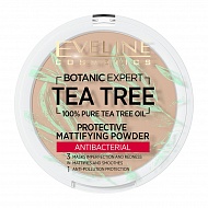 Пудра компактная для лица `EVELINE` BOTANIC EXPERT 3 в 1 антибактериальная матирующая тон 002 ivory