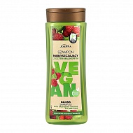 Шампунь для волос `JOANNA` VEGAN для придания блеска с малиновым уксусом (для всех типов волос) 300 мл