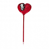 Ручка `FUN` GLITTER HEART red