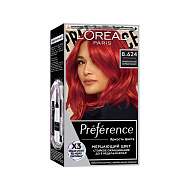 Краска для волос `LOREAL` `PREFERENCE` ЯРКОСТЬ ЦВЕТА тон 8.624 (Яркий красный, Гавана)
