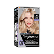 Краска для волос `LOREAL` `PREFERENCE` COOL BLONDS тон 8.1 Светло-русый пепельный
