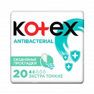 Прокладки ежедневные `KOTEX` экстра тонкие 20 шт