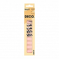 Набор накладных ногтей с клеевыми стикерами `DECO.` WARM UP chess and fire (24 шт + клеевые стикеры 24 шт)