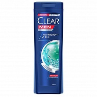 Шампунь для волос `CLEAR` `MEN` АКТИВСПОРТ 2 в 1 (против перхоти) 400 мл