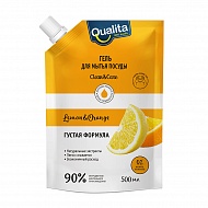 Средство для мытья посуды `QUALITA` LEMON&ORANGE (дой-пак) 500 мл