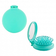 Щетка для волос `LADY PINK` `BASIC` mini green массажная круглая soft touch