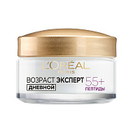 Крем для лица дневной `LOREAL` `ВОЗРАСТ ЭКСПЕРТ` восстанавливающий против морщин 55+ (с комплексом масел) 50 мл