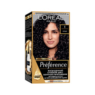 Краска для волос `LOREAL` `PREFERENCE` тон 1 Черный