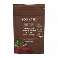 Скраб для лица и тела `ECOLATIER` КОФЕ & КОРИЦА Антиоксидант 40 г