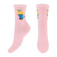 Носки женские `MONCHINI` BEAR розовый (35-37) мишка в джинсах