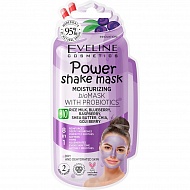 Маска для лица `EVELINE` POWER SHAKE с пробиотиками и рисовым молочком (интенсивно увлажняющая) 8 мл