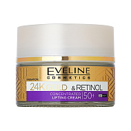 Крем для лица `EVELINE` 24K GOLD & RETINOL с ретинолом 50+ 50 мл