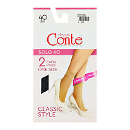 Носки женские `CONTE ELEGANT` SOLO 40 den (nero) one size (2 пары)