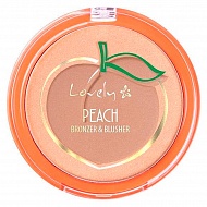 Румяна и бронзирующая пудра для лица `LOVELY` PEACH BRONZER & BLUSHER