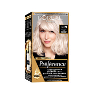 Краска для волос `LOREAL` `PREFERENCE` тон 10.21 Светло-светло-русый перламутровый осветляющий