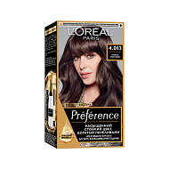 Краска для волос `LOREAL` `PREFERENCE` тон 4.013 Глубокий каштановый