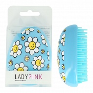 Расческа для волос распутывающая `LADY PINK` с принтом ромашка
