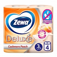 Бумага туалетная `ZEWA` 3-х слойная персик 4 шт
