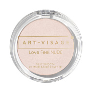 Пудра для лица `ART-VISAGE` LOVE.FEEL.NUDE запеченная с шелковым финишем тон 412 Теплый бежевый