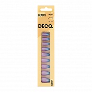 Набор накладных ногтей с клеевыми стикерами `DECO.` BEAUTY glossy violet shine (24 шт + клеевые стикеры 24 шт)
