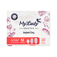 Прокладки гигиенические `MY LADY` INSTANT DRY ультратонкие М 10 шт