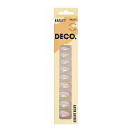 Набор накладных ногтей с клеевыми стикерами `DECO.` BRIGHT GLOW shiny (24 шт + клеевые стикеры 24 шт)