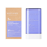 Стик для лица `MARY & MAY` солнцезащитный с бакучиолом и пептидами SPF50+ PA++++ 18 г