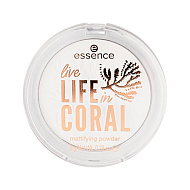 Пудра для лица `ESSENCE` LIVE LIFE IN CORAL матирующая прозрачная тон 01 Smilin` from shore to reef!