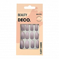 Набор накладных ногтей с клеевыми стикерами `DECO.` FLUFFY OMBRE lavander (24 шт + клеевые стикеры 24 шт)