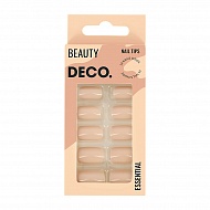 Набор накладных ногтей с клеевыми стикерами `DECO.` ESSENTIAL creme (24 шт + клеевые стикеры 24 шт)