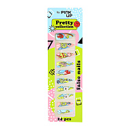 Набор накладных ногтей с клеевыми стикерами `PINK UP` PRETTY COLLECTION (24 шт+ клеевые стикеры 24 шт) тон 02