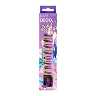 Набор накладных ногтей с клеевыми стикерами `DECO.` CRYSTAL MYSTERY chameleon violet (24 шт + клеевые стикеры 24 шт)