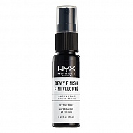 Спрей-фиксатор макияжа `NYX PROFESSIONAL MAKEUP` DEWY FINISH SETTING SPRAY мини сияющий 18 мл
