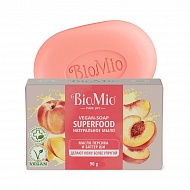 Мыло твердое `BIOMIO` SUPERFOOD натуральное, персик и ши 90 гр