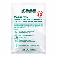 Мультигель-концентрат для всех поверхностей `LEVEL GREEN` с антибактериальным эффектом 40 мл