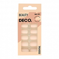 Набор накладных ногтей с клеевыми стикерами `DECO.` ESSENTIAL matt nude (24 шт + клеевые стикеры 24 шт)