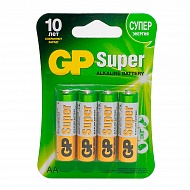 Батарейка `GP` SUPER ALKALINE Алкалиновые 15А АA 4 шт