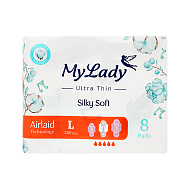 Прокладки гигиенические `MY LADY` SILKY SOFT ультратонкие L 8 шт
