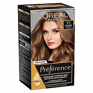 Краска для волос `LOREAL` `PREFERENCE` тон 7.1 (Исландия)