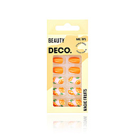 Набор накладных ногтей с клеевыми стикерами `DECO.` MAGIC FRUITS orange (24 + клеевые стикеры 24 шт)